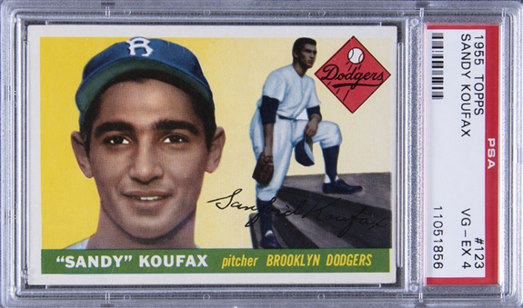 1955 Topps #123 Sandy Koufax Rookie Card – PSA VG-EX 4